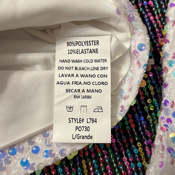 Southern Fried Chics Sequin Moto Jacket L - Picture 6 of 6